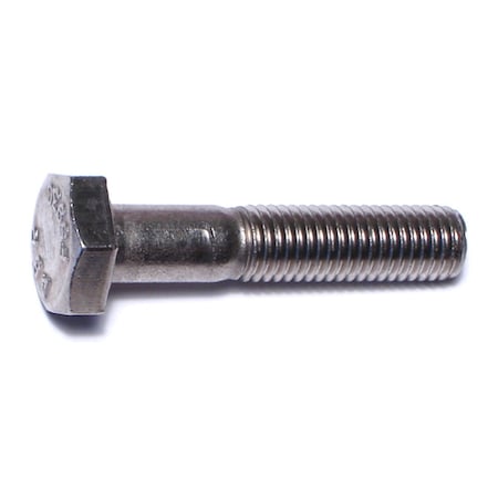 Midwest Fastener 18-8, 1/4"-28 Hex Head Cap Screw, Plain Stainless Steel, 1-1/4 in L, 10 PK 67984